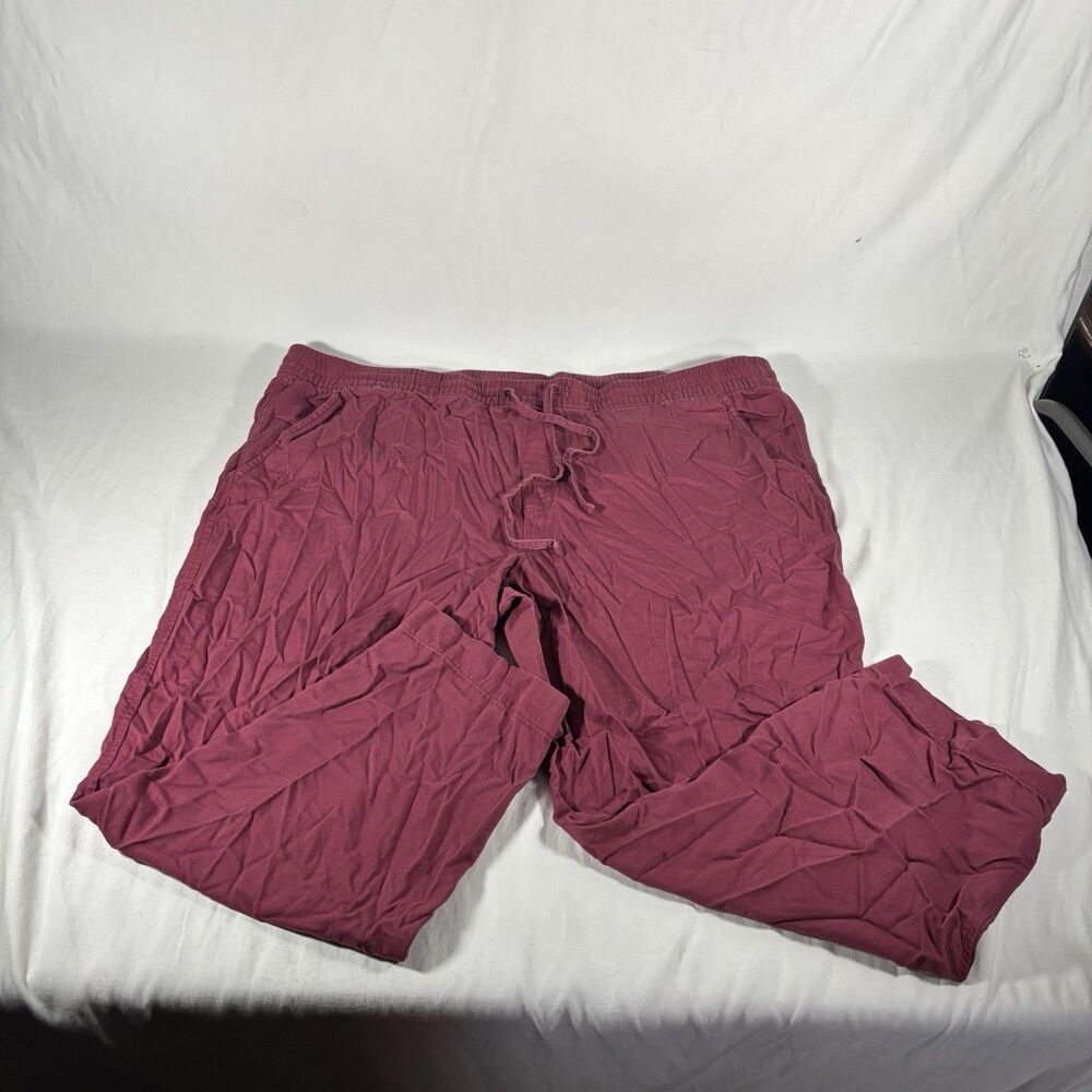 Gap Easy Pant Tapered Leg Elastic Waist Ankle Pull On Pants Red Womens Size XXL